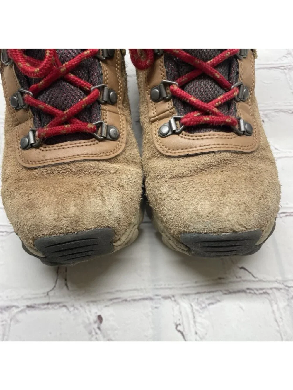 Columbia Big Kids' Sz 4 Newton Ridge Amped Boot Waterproof Lace Up Elk Tan Suede